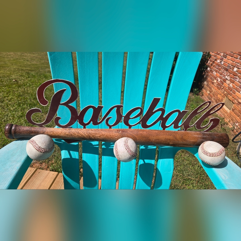 Baseball Wall Decor with Bat and Balls